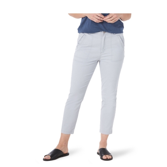 Lee NWT Utility Slim Leg High Rise Cropped Regular Fit Pant Cosmic Grey 834 - Picture 1 of 6